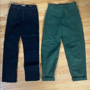 L.T.J. 25 Black Siena Jean                      Old Navy XS Green pant